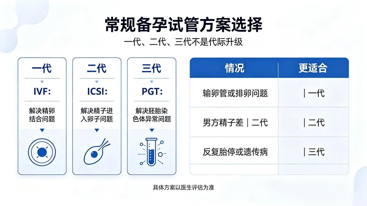 试管一二三代怎么选